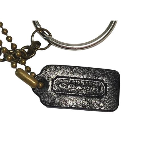 90s Coach Vintage Black Leather Mini City Bag Coin Purse Keychain Fob Charm - Picture 14 of 15